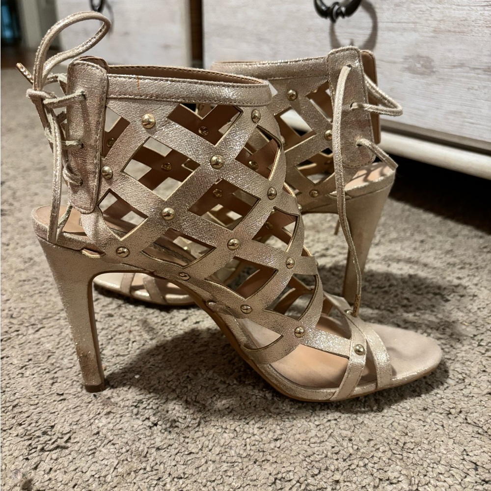 Audrey Brooke Gold Stud Heels
